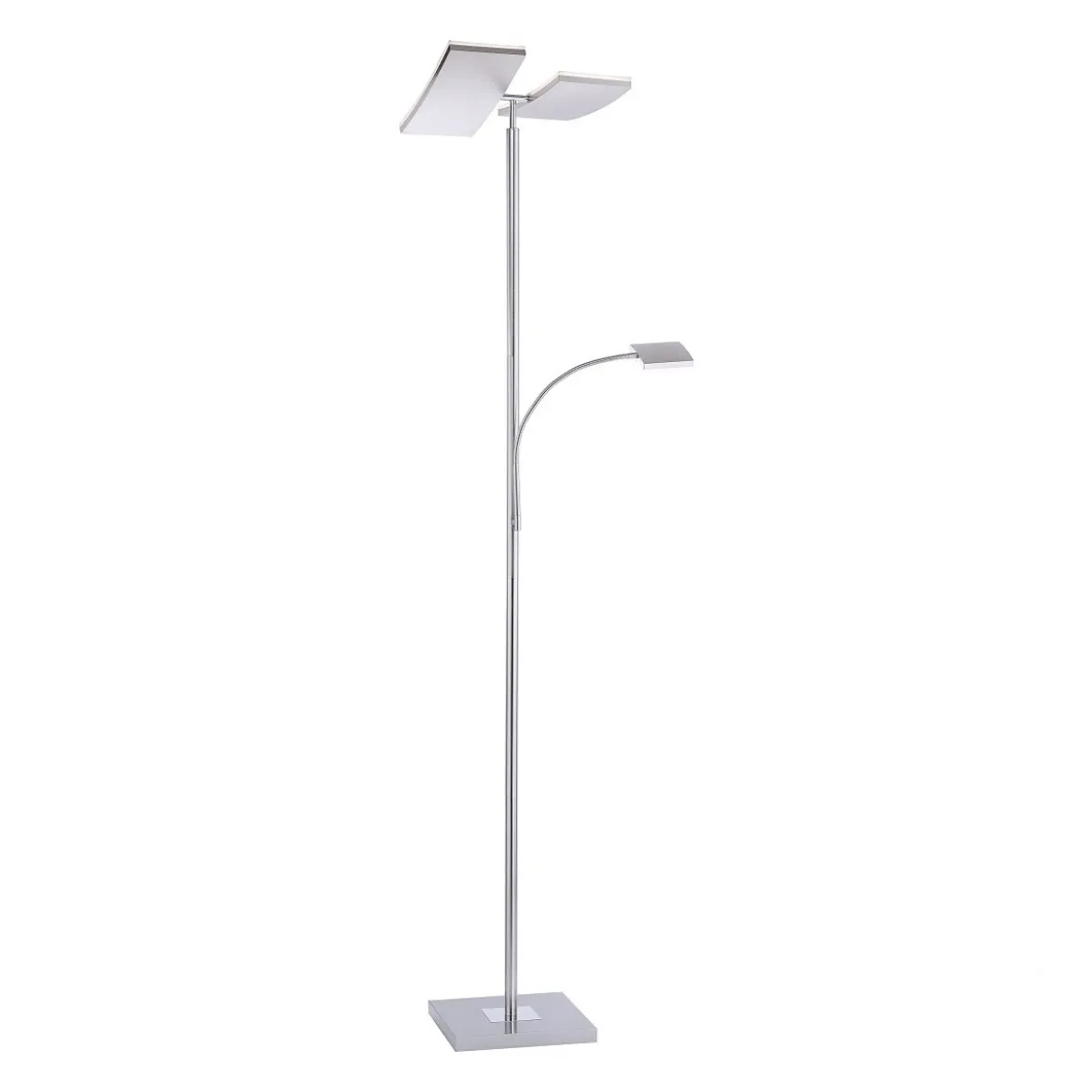 JUST LIGHT 11725-55 RUBEN LED Stehleuchte mit Lesearm 3000K dimmbar stahlfarben