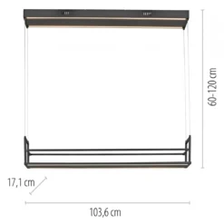 JUST LIGHT 15248-18 SONTURA Pendelleuchte schwarz mit Ablagefläche