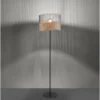 JUST LIGHT 11151-79 Stehleuchte schwarz Metall Holzgeflecht rustikaler Vintage Look