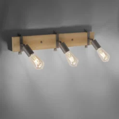 JUST LIGHT 13473-79 Wand- und Deckenleuchte Slat 3-flammig Vintage-Stil Holz
