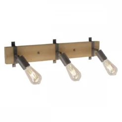 JUST LIGHT 13473-79 Wand- und Deckenleuchte Slat 3-flammig Vintage-Stil Holz