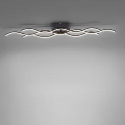 JUST LIGHT 15166-18 WAVE LED Deckenleuchte schwarz Wellenform 3000K 98cm