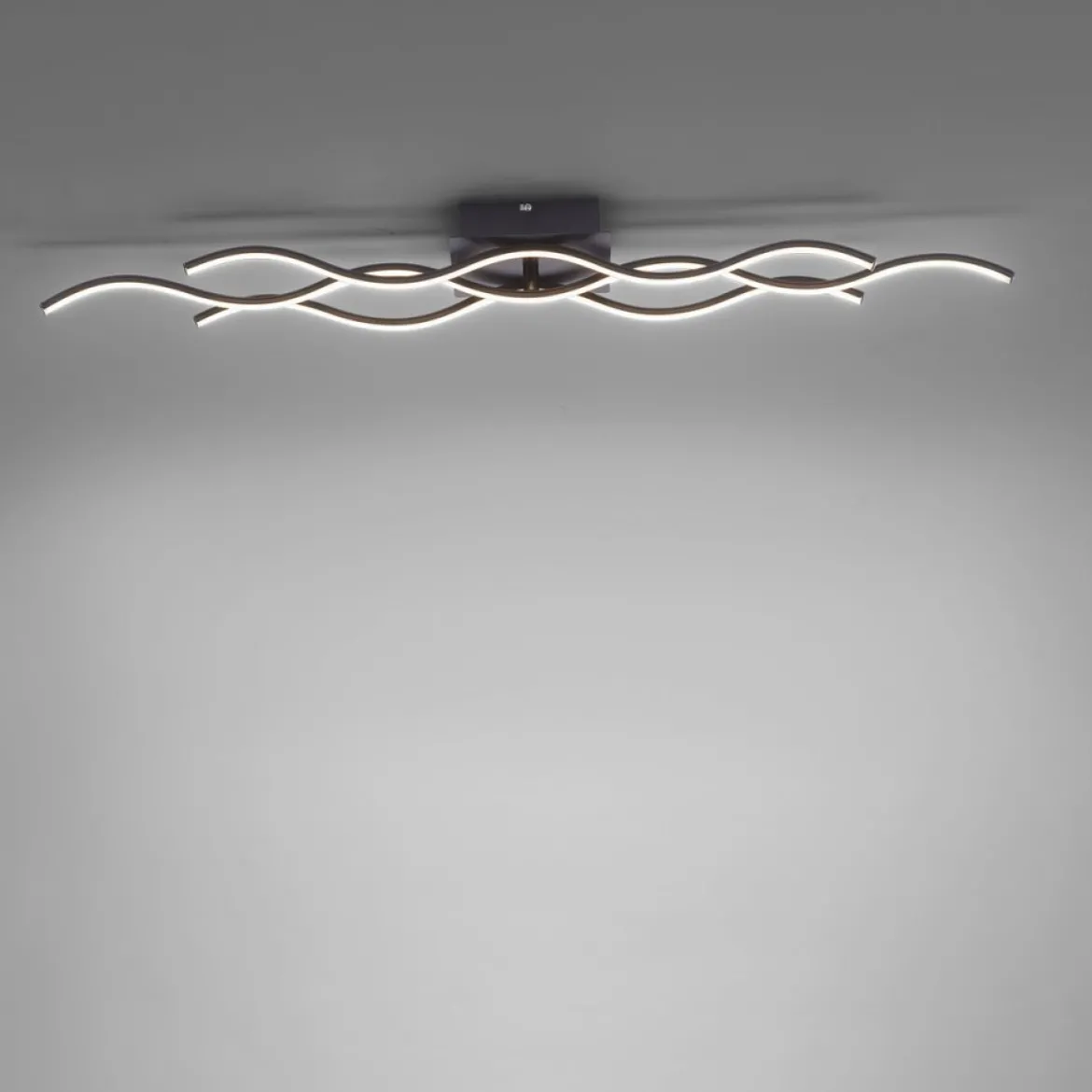 JUST LIGHT 15166-18 WAVE LED Deckenleuchte schwarz Wellenform 3000K 98cm