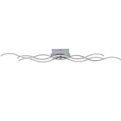 JUST LIGHT 15166-55 WAVE LED Deckenleuchte stahlfarben Wellenform 3000K 98cm