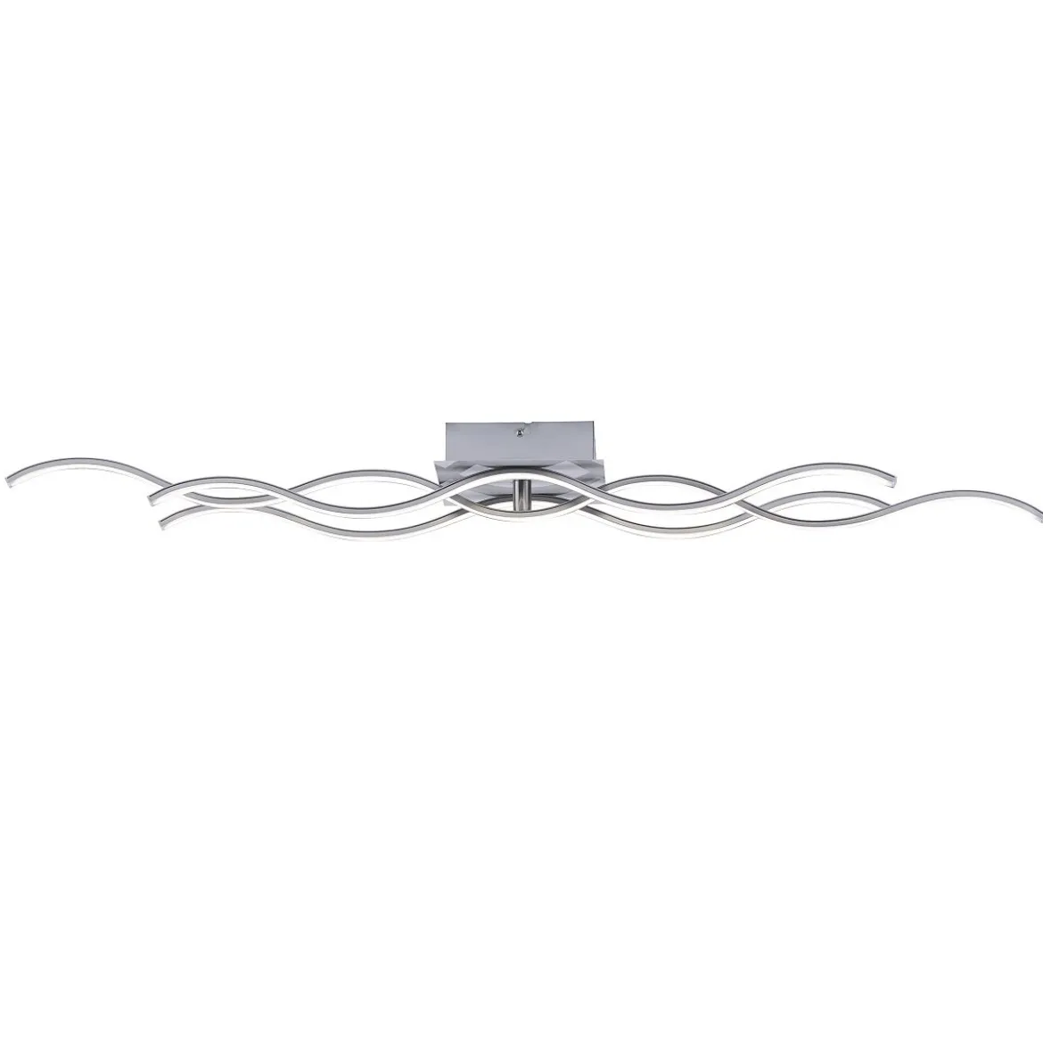 JUST LIGHT 15166-55 WAVE LED Deckenleuchte stahlfarben Wellenform 3000K 98cm