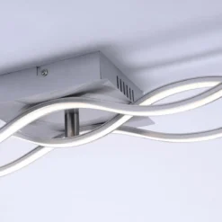 JUST LIGHT 15166-55 WAVE LED Deckenleuchte stahlfarben Wellenform 3000K 98cm