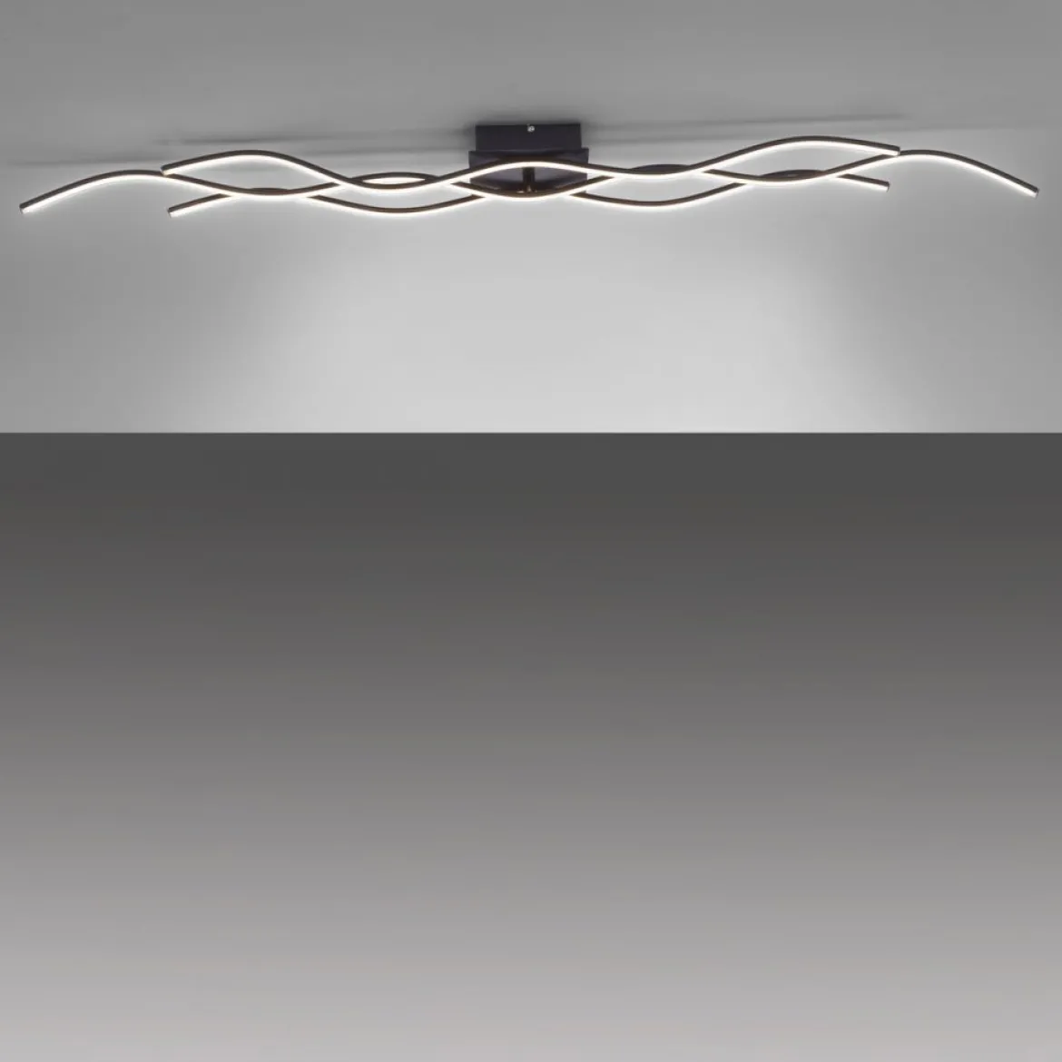 JUST LIGHT 15167-18 WAVE LED Deckenleuchte schwarz Wellenform 3000K 140cm