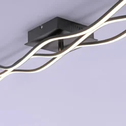 JUST LIGHT 15167-18 WAVE LED Deckenleuchte schwarz Wellenform 3000K 140cm