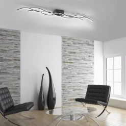 JUST LIGHT 15167-18 WAVE LED Deckenleuchte schwarz Wellenform 3000K 140cm