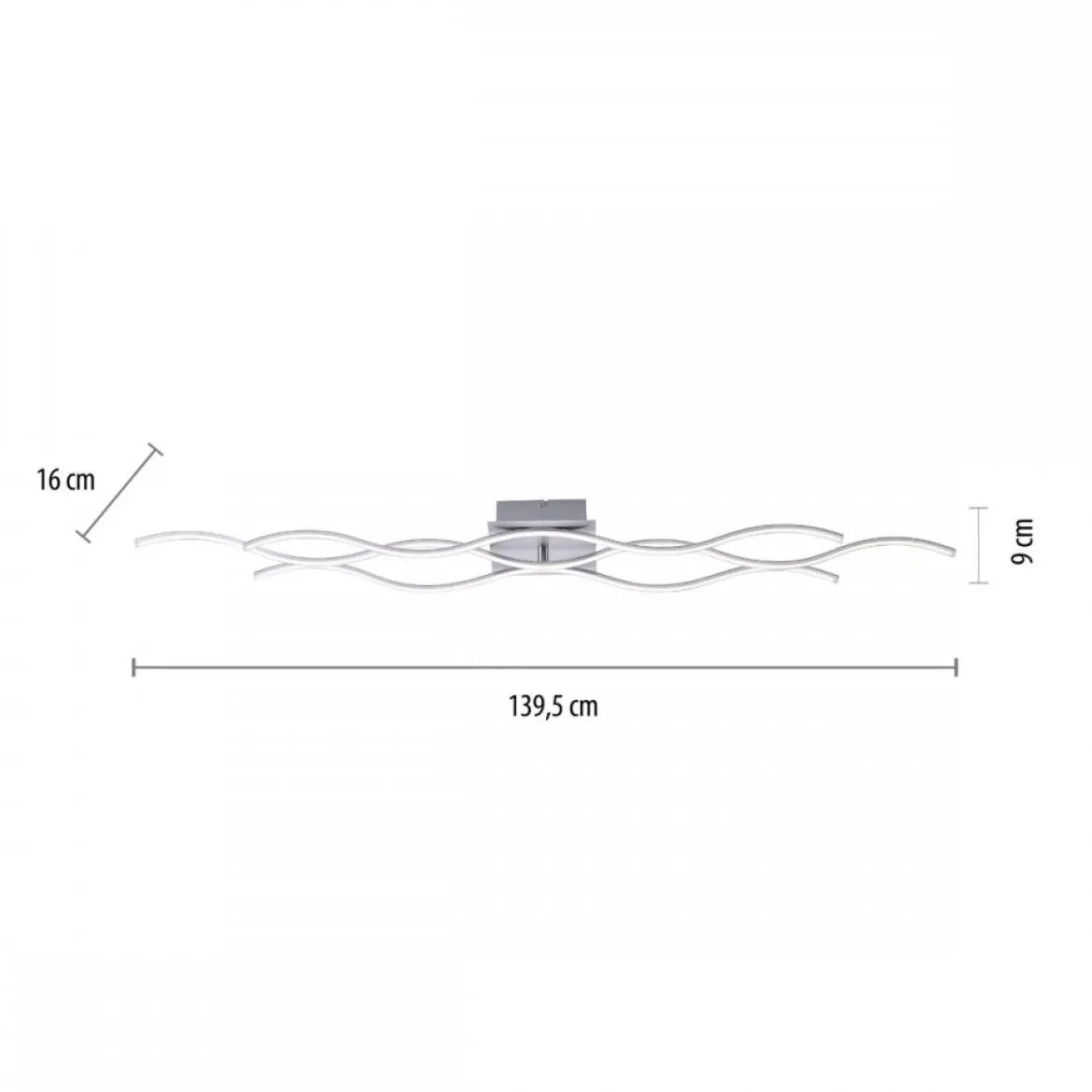 JUST LIGHT 15167-55 WAVE LED Deckenleuchte stahlfarben Wellenform 3000K 140cm
