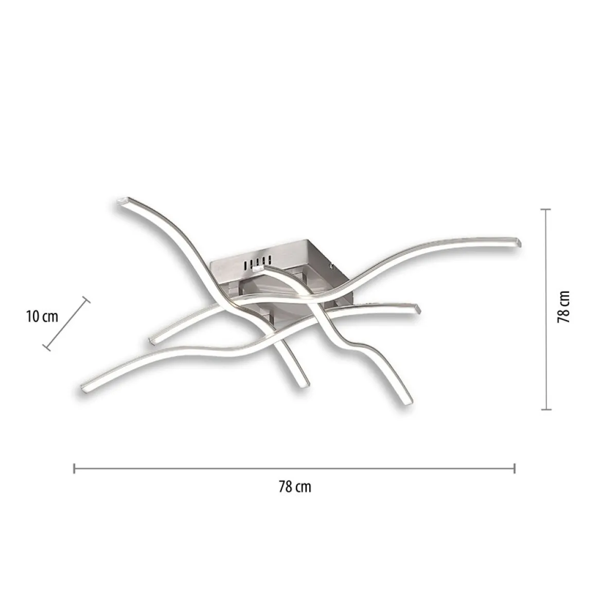 JUST LIGHT 15132-55 WAVE LED Deckenleuchte silberfarben 3000K