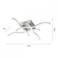JUST LIGHT 15131-55 WAVE LED Deckenleuchte silber 3000K