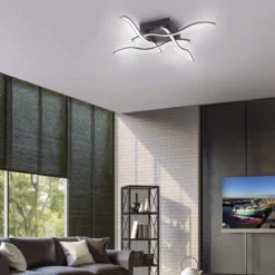 JUST LIGHT 15131-18 WAVE LED Deckenleuchte schwarz 3000K