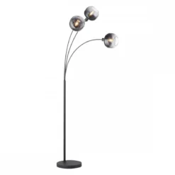 JUST LIGHT 15422-18 ZEA Stehleuchte 3-flammig schwarz rauchglas
