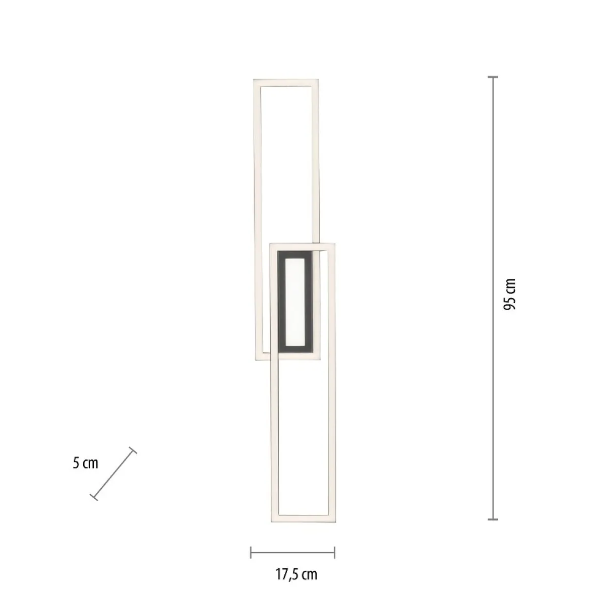 Leuchten Direkt 14696-18 ASMIN LED Deckenleuchte flach schwarz 95x18cm