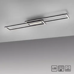 Leuchten Direkt 14696-18 ASMIN LED Deckenleuchte flach schwarz 95x18cm