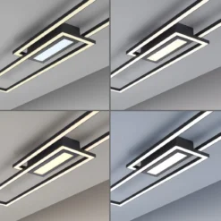 Leuchten Direkt 14696-18 ASMIN LED Deckenleuchte flach schwarz 95x18cm