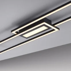 Leuchten Direkt 14696-18 ASMIN LED Deckenleuchte flach schwarz 95x18cm