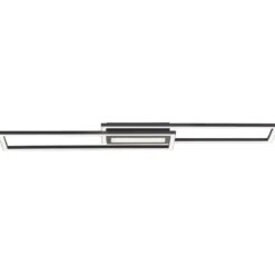Leuchten Direkt 14696-18 ASMIN LED Deckenleuchte flach schwarz 95x18cm
