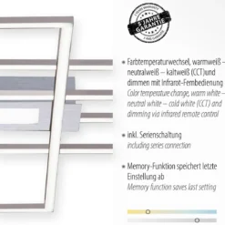 Leuchten Direkt 14693-55 ASMIN LED Deckenleuchte rechteckig silberfarben