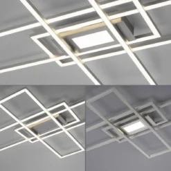 Leuchten Direkt 14693-55 ASMIN LED Deckenleuchte rechteckig silberfarben