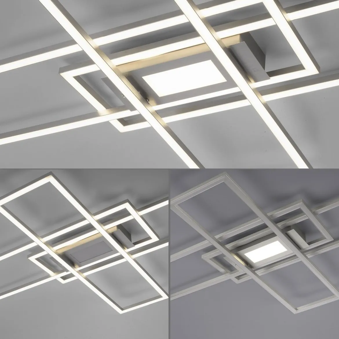 Leuchten Direkt 14693-55 ASMIN LED Deckenleuchte rechteckig silberfarben