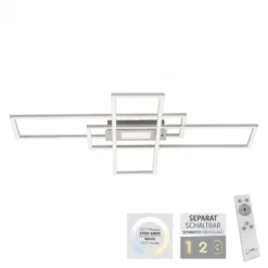 Leuchten Direkt 14693-55 ASMIN LED Deckenleuchte rechteckig silberfarben
