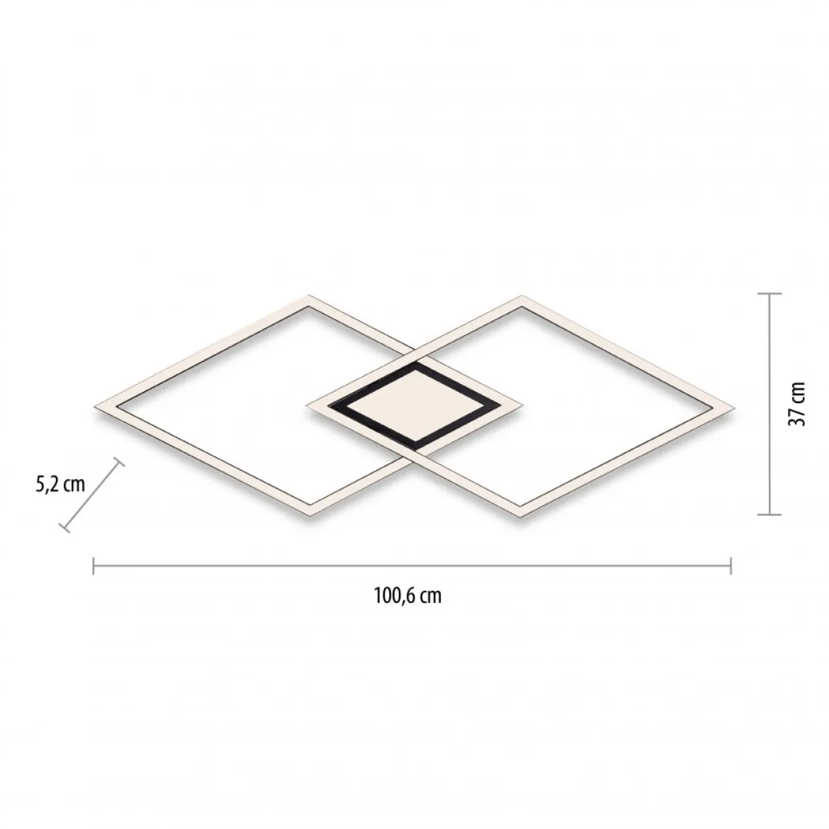 Leuchten Direkt 14695-18 ASMIN LED Deckenleuchte flach schwarz 106x37cm