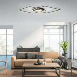 Leuchten Direkt 14695-18 ASMIN LED Deckenleuchte flach schwarz 106x37cm