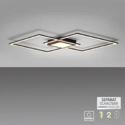 Leuchten Direkt 14695-18 ASMIN LED Deckenleuchte flach schwarz 106x37cm