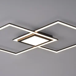 Leuchten Direkt 14695-18 ASMIN LED Deckenleuchte flach schwarz 106x37cm