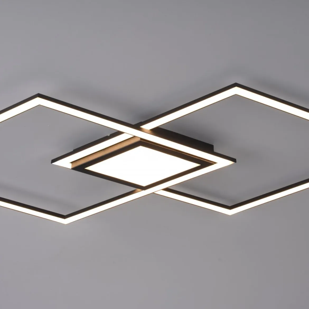 Leuchten Direkt 14695-18 ASMIN LED Deckenleuchte flach schwarz 106x37cm