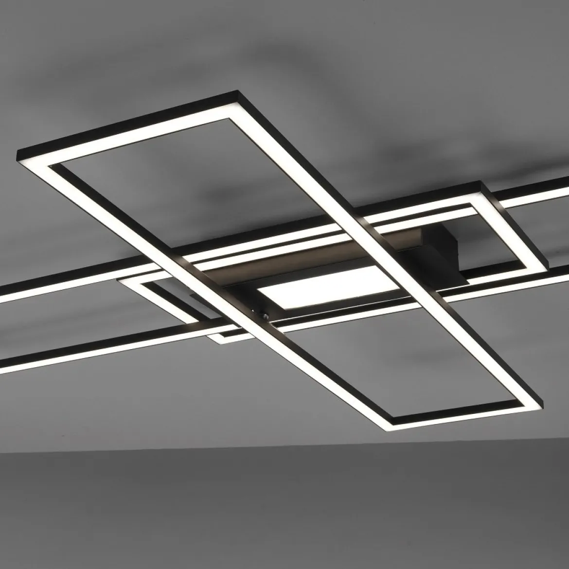 Leuchten Direkt 14693-18 ASMIN LED Deckenleuchte rechteckig schwarz