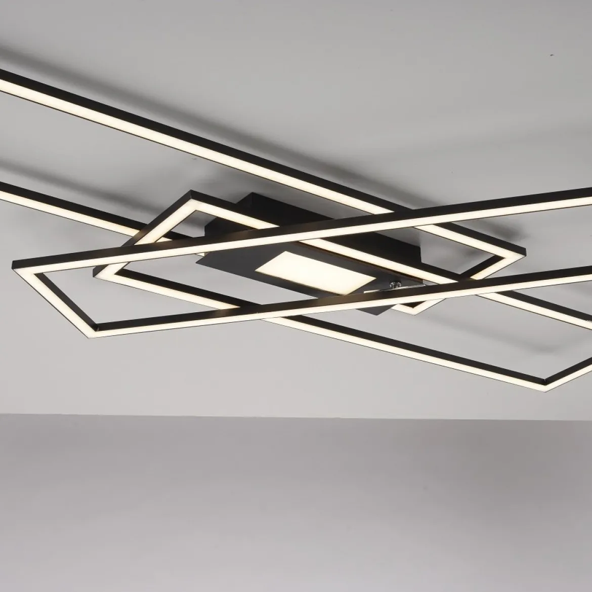 Leuchten Direkt 14693-18 ASMIN LED Deckenleuchte rechteckig schwarz