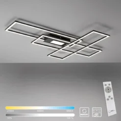 Leuchten Direkt 14693-18 ASMIN LED Deckenleuchte rechteckig schwarz