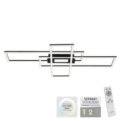 Leuchten Direkt 14693-18 ASMIN LED Deckenleuchte rechteckig schwarz