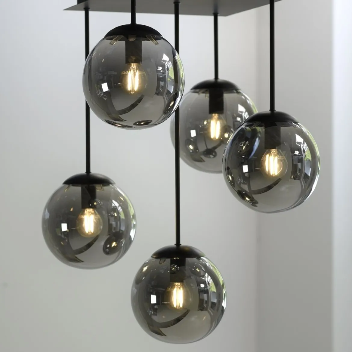 Leuchten Direkt 14602-18 BIG WIDOW Deckenleuchte 5-flammig Schwarz