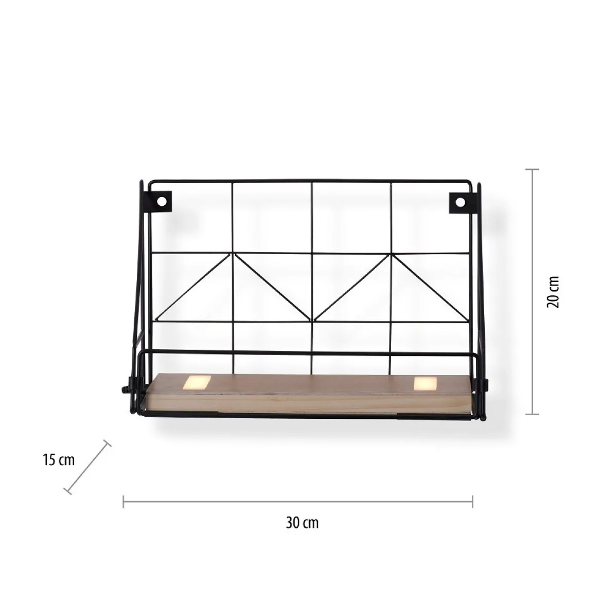 Leuchten Direkt 15276-18 BOARD Wandleuchte Schwarz Boden aus Holz 30cm