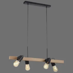 Leuchten Direkt 15630-18 CANOP Pendelleuchte 4-flammig Schwarz Holz