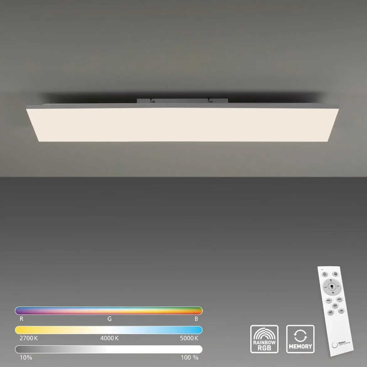 Leuchten Direkt 15562-16 CONRAD LED Deckenleuchte rechteckig CCT Rainbow RGB