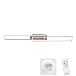 Leuchten Direkt 14019-78 Deckenleuchte Iven 110c 25cm stahl Holzdekor CCT
