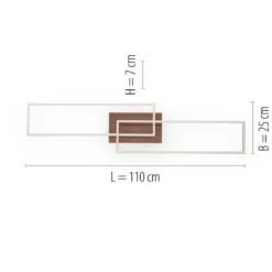 Leuchten Direkt 14019-78 Deckenleuchte Iven 110c 25cm stahl Holzdekor CCT