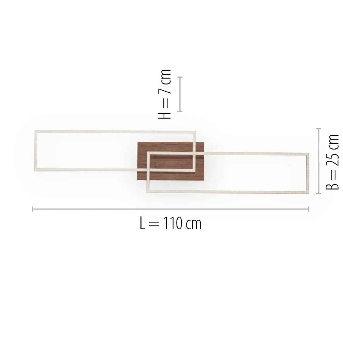 Leuchten Direkt 14019-78 Deckenleuchte Iven 110c 25cm stahl Holzdekor CCT