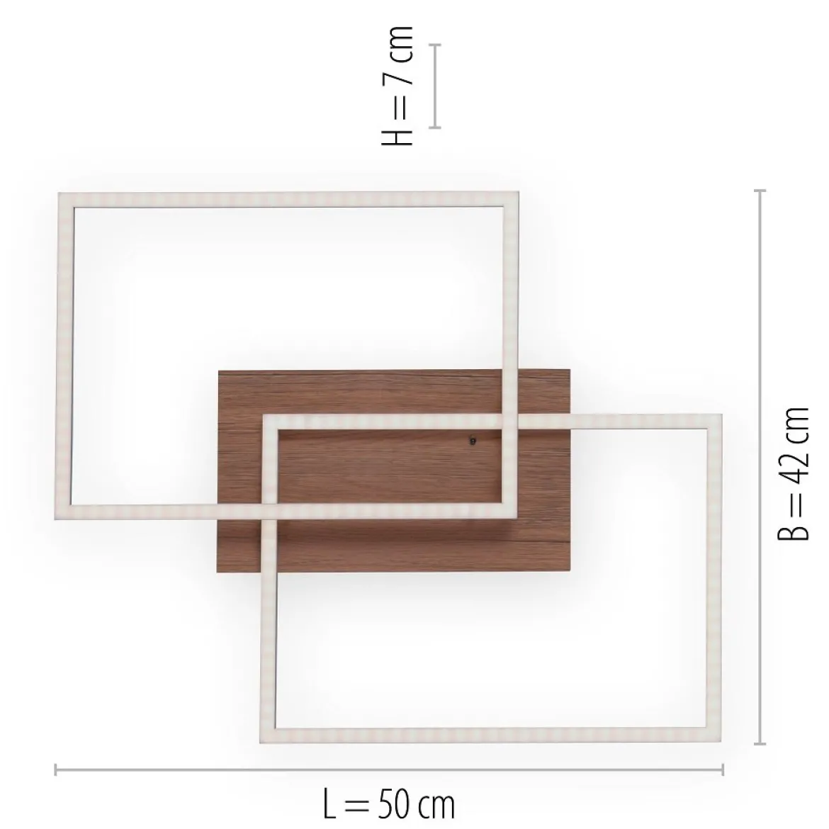 Leuchten Direkt 14018-78 Deckenleuchte Iven 2-flammig stahl Holzdekor CCT