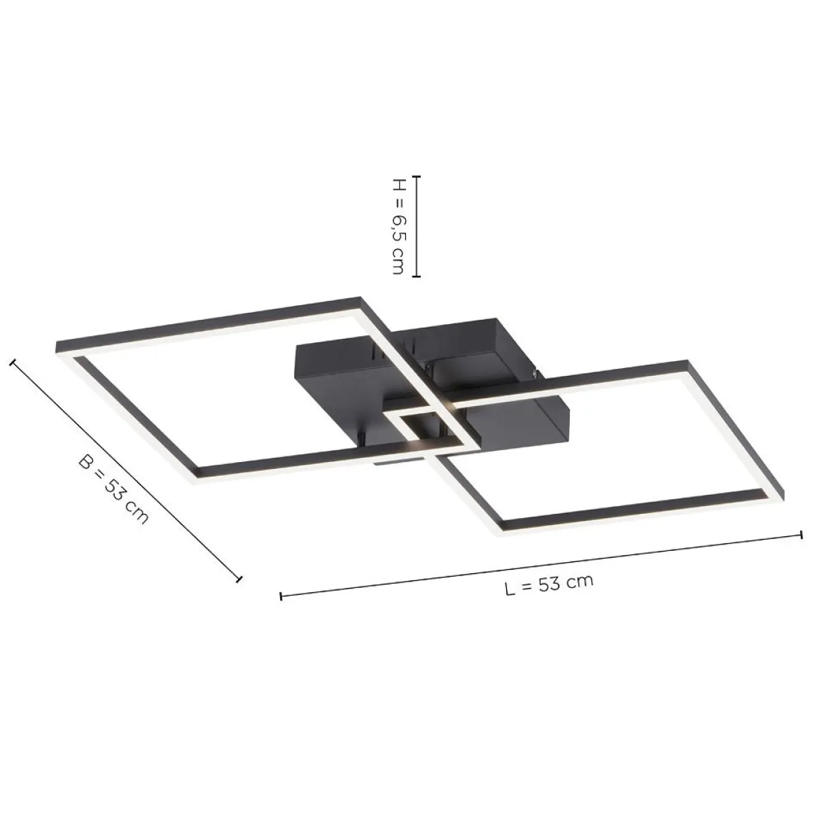 Leuchten Direkt 14141-18 Deckenleuchte Iven schwarz CCT