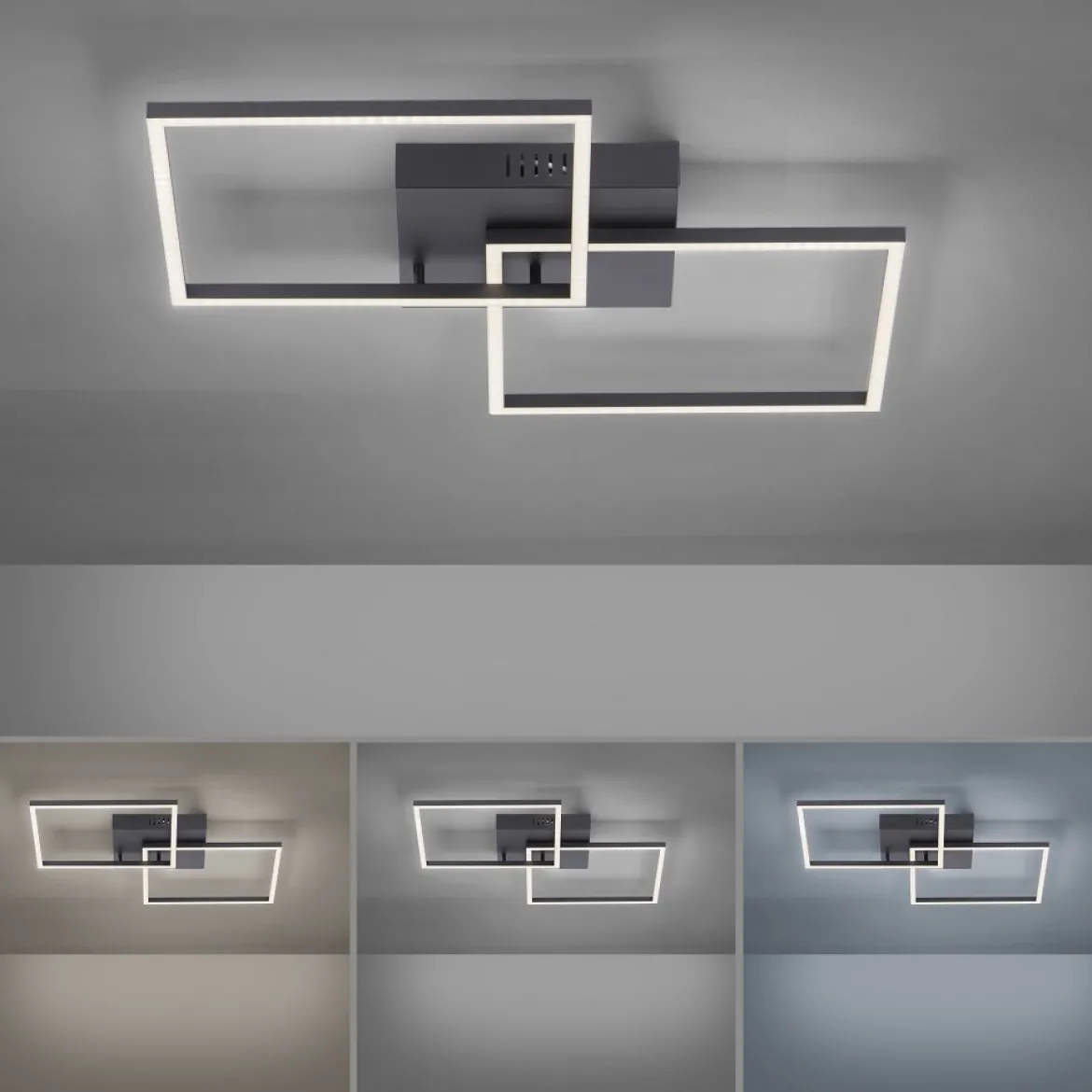 Leuchten Direkt 14141-18 Deckenleuchte Iven schwarz CCT