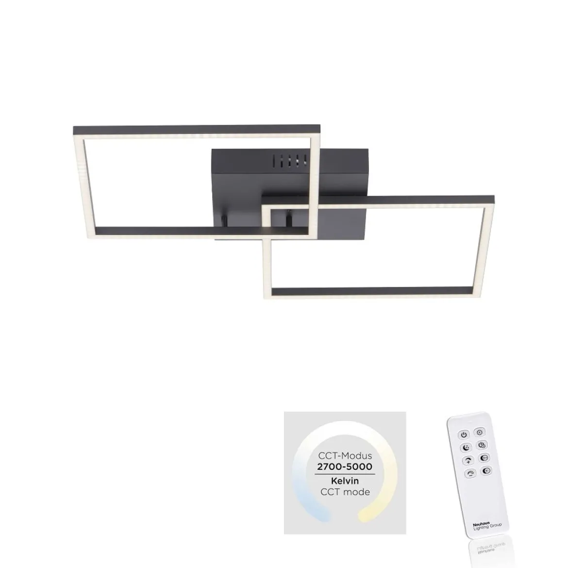 Leuchten Direkt 14141-18 Deckenleuchte Iven schwarz CCT
