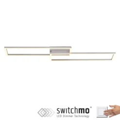 Leuchten Direkt 14023-55 Deckenleuchte Iven stahl rechteckig 3000K dimmbar