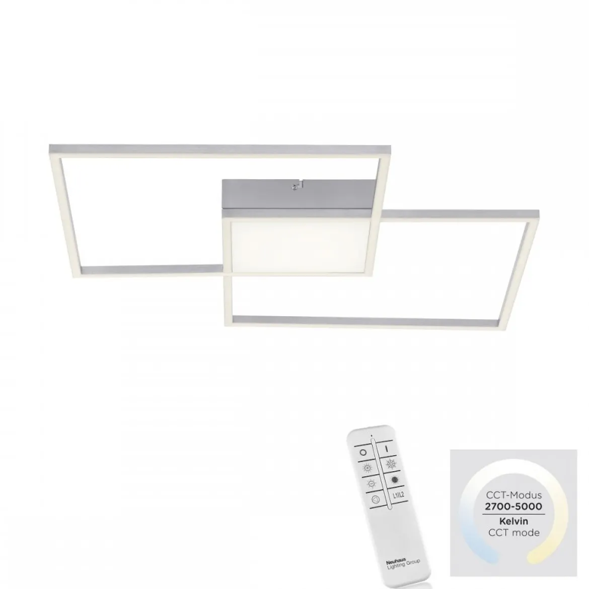 Leuchten Direkt 14712-55 Deckenleuchte Asmin 60 stahl