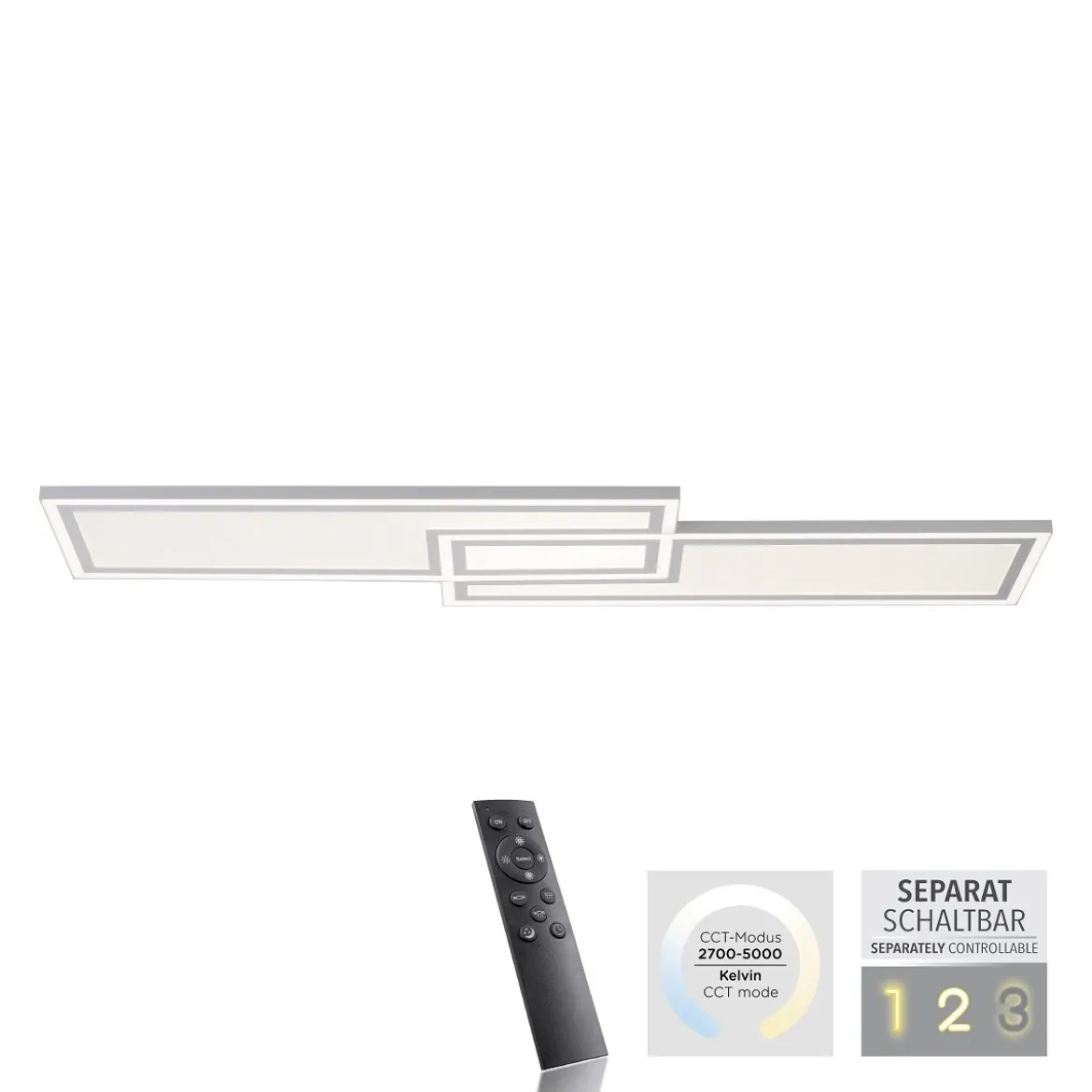 Leuchten Direkt 14875-16 EDGING LED Deckenleuchte Weiss 110x28cm CCT